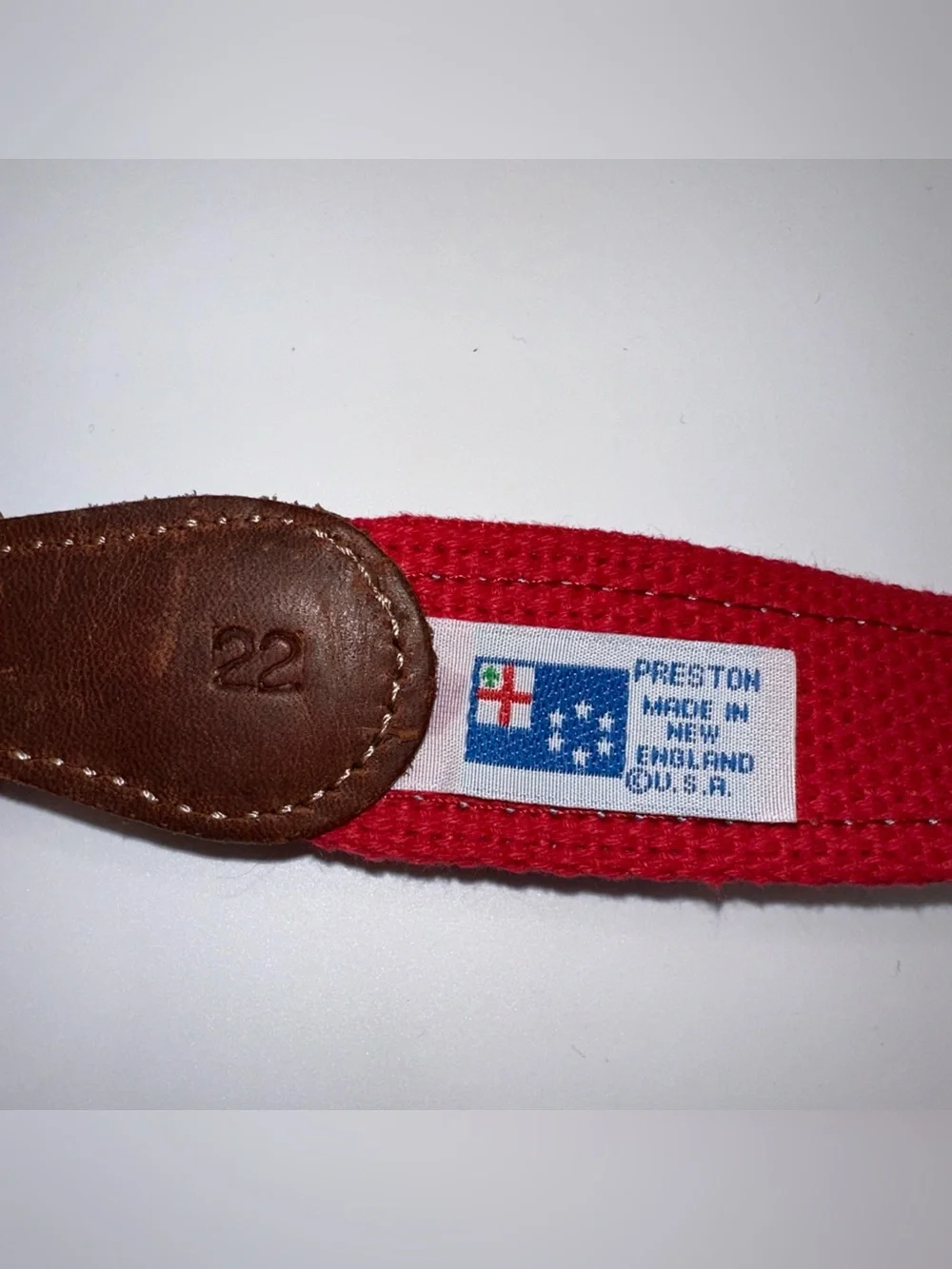 Preston Leather Snowman Holiday Belt Solid Brass Buckle Kids Size 22 Made in USA